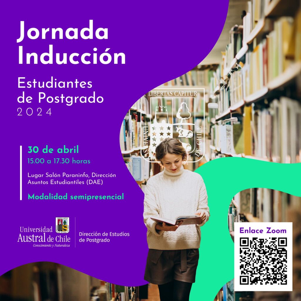 Dirección de Estudios de Postgrado de la UACh invita a jornada de Inducción para estudiantes 2024